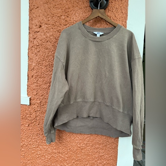 JoyLab Tops - Joy Lab Cropped Sweatshirt Women’s Large Distressed Yoga Athleisure Taupe/Brown